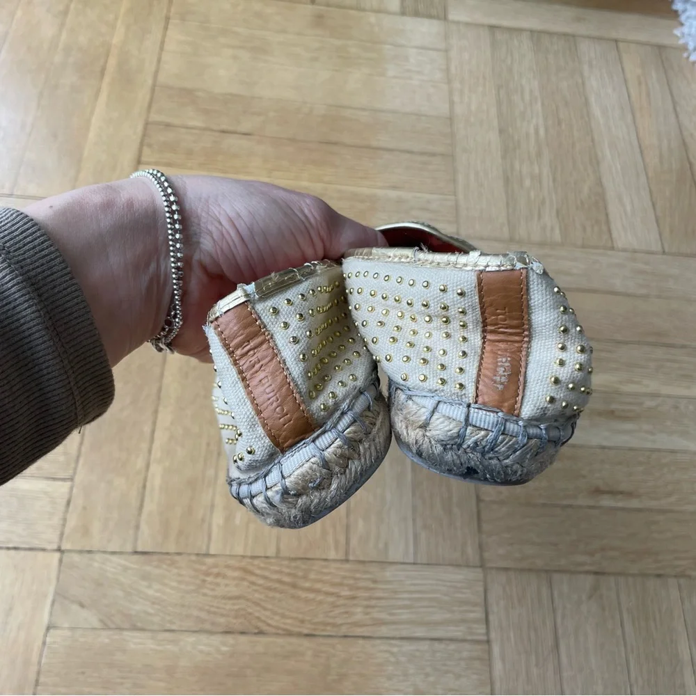 Tory Burch Gold Stud Espadrilles - Picture 6 of 7